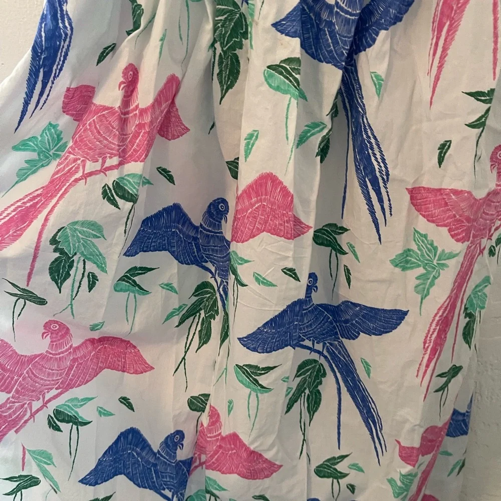 OLIPHANT Tie Strap Macaw Pocket Midi Dress size Small - Picture 10 of 13
